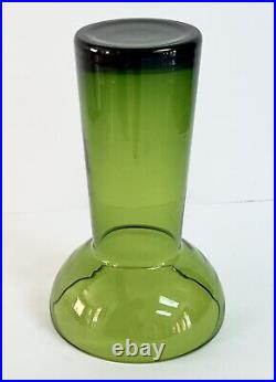 MID Century Modernswedish Handblown 91960 Avocado Green Vase