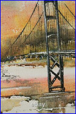 MID Century Watercolor Painting! Marchello! Art San Francisco Golden Gate Bridge