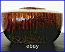 MId Century Modern Abstract Handcrafted Square Pottery MCM Vase V. DEYA Ceramics