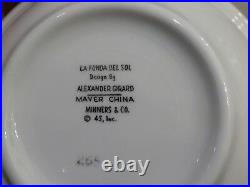 Mid Century Alexander Girard La Fonda Del Sol New York Set of 5 Cups and Saucers