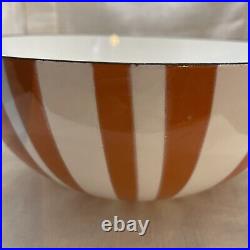 Mid Century Catherine Holm Large 11 1/8 Bowl Orange Stripe Norway Enamel MCM