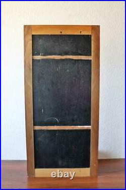 Mid Century Danish Modern Teak FLOATING Cork Board with Pull Up Drawer