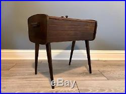 Mid Century Danish Retro Sewing Box Table & Large Vintage Sewing Kit FREE P&P