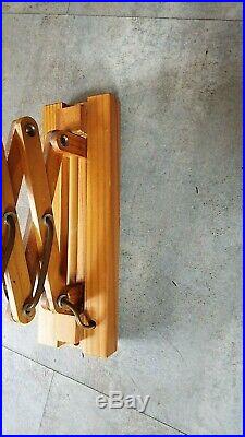 Mid Century Design Wooden Accordion Scissor Wall Light Lamp Scandinavian vintage