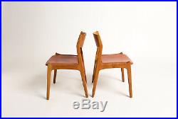 Mid Century Dining Chairs Oak & Leather Danish 1950s Vintage Retro Teak