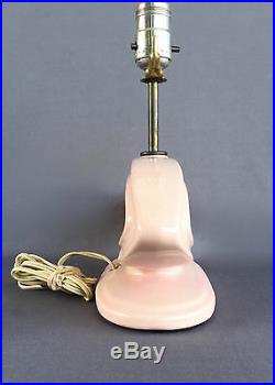 Mid Century Dresser Table Lamps Pink Ceramic Eye shape set of 2