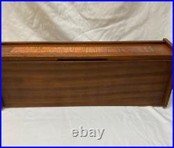 Mid Century Floating Teak Wall Shelf with Drawer and Copper Panel