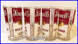 Mid Century Georges Briard Signed Soupwell Highball Glasses Set of 4 RARE MCM