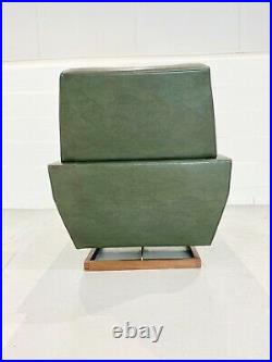 Mid Century Green Vintage Retro Arm Chair With Footstool