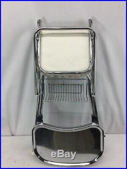 Mid Century Highchair vintage antique retro peterson Chrome metal baby seat Prop