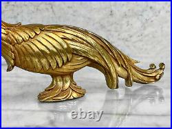 Mid-Century Hollywood Regency Syroco Gold Peacock Table Sculptures A Pair