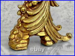 Mid-Century Hollywood Regency Syroco Gold Peacock Table Sculptures A Pair