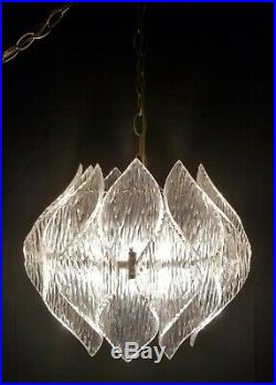 Mid-Century Lucite acrylic hanging swag chandelier lamp light retro vintage 60s
