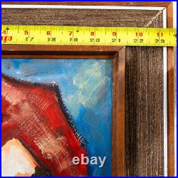 Mid Century Modern Acrylic Painting on Canvas Original Art Abstract Vintage Mcm