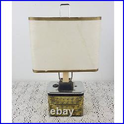 Mid Century Modern Ash Flash Portable Camping Lamp Fiberglass Shade Vintage MCM