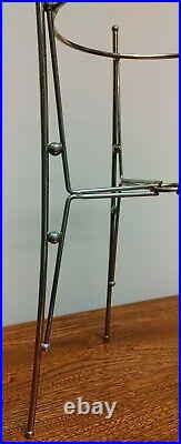Mid Century Modern Atomic Solid Metal Art Stand Plant Vase Lamp Space Age Stand
