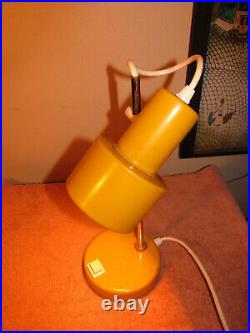 Mid Century Modern Atomic Vintage Lamp Light Desk Kids Yellow Retro Design IH