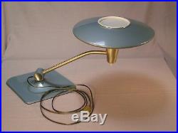 Mid Century Modern Blue/Green Dazor Desk Table Lamp Model 2056