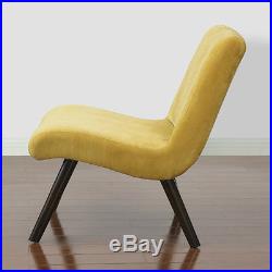 Mid Century Modern Chair Retro Vintage Mustard Butter Yellow Accent Arm Velvet