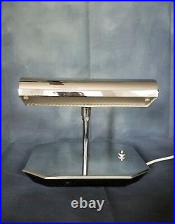 Mid Century Modern Desk Table Lamp Chrome Metal Koch & Lowy