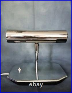 Mid Century Modern Desk Table Lamp Chrome Metal Koch & Lowy