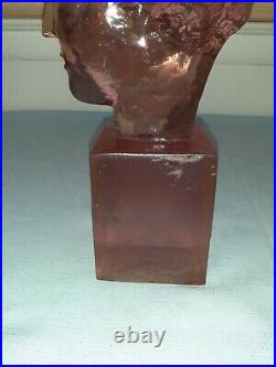 Mid Century Modern Dorothy C Thorpe Lucite Woman's Head Sculpture 11T with Tag