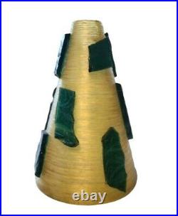 Mid Century Modern Fiberglass Cone Lamp Shade Acrylic Green Rock Candy Vintage