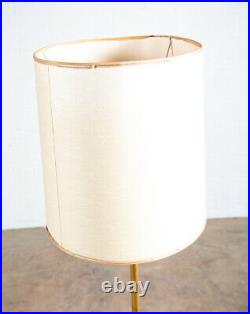 Mid Century Modern Floor Lamp Side Table Modeline Solid Walnut Round Lighting