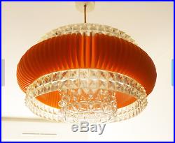 Mid Century Modern Hanging Light Lamp 60s Retro Mod Atomic Vintage Orange