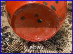 Mid-Century, Modern Hungarian Orange Vase, Retro/Vintage Tofej Lava Vase 8 Inch