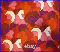 Mid Century Modern MOD 60s Austin Powers Psychedelic Fabric Bedspread KING VTG