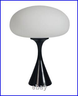 Mid Century Modern Mushroom Table Lamp by Designline in Black Retro MCM Style