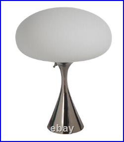 Mid Century Modern Mushroom Table Lamp by Designline in Chrome Danish Mod Style