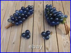 Mid Century Modern Pair Large Lucite Grape Clusters 18 Matching Candle Holders