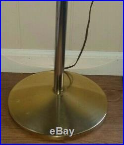 Mid Century Modern Pole Floor Lamp Vintage eames Retro Teak Finials brass chrome