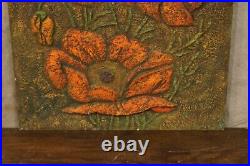 Mid Century Modern RETRO Floral Relief Painting on Masonite Board WOW! Textured