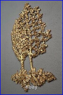 Mid Century Modern Syroco Floral Tree Wall Art Plaque Sculpture 7115