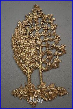 Mid Century Modern Syroco Floral Tree Wall Art Plaque Sculpture 7115