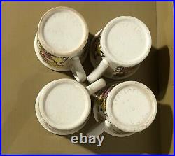 Mid Century Pink Yellow Mushroom Mugs Coffee Cup Ceramic Mod Kitchen Groovy Tea