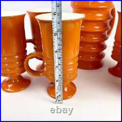 Mid Century Retro Vintage Orange Carlton Ware Coffee / Espresso Set England 6 Pc