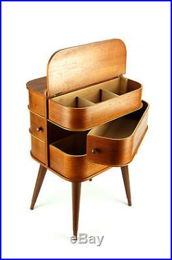 Mid Century SEWING Storage BOX Teak Danish Modern Vintage Wegner Luxus 50s 60s