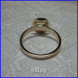 Mid-Century Sapphire Ring 14K Gold Retro Vintage Modern Wedding Engagement