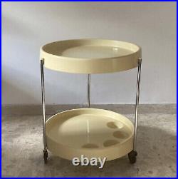Mid Century Serving Trolley Bar Cart Vintage Space Age Italian Design 60s White