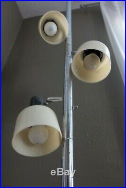 Mid Century Tension Pole Lamp 8ft Retro Floor Lamp Black and White Vintage Decor