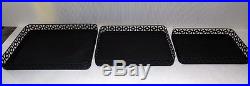 Mid Century Vintage Retro 1950's Black Punched Metal Nesting Tray Set of 3 NOS