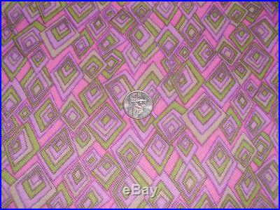 Mid Century Vintage Retro 1960's Polyester Knit Fabric Diamond Pattern Multi