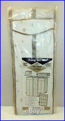 Mid Century Vintage Retro 1960's Vinyl Fleur De Lis 57 Closet Garment Bag White