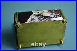 Mid Century Vintage Semi Precious Stone Casket Box