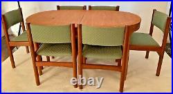Mid Century Vintage Set of 6 Danish Farstrup Chairs & Dining Table Teak 1960s