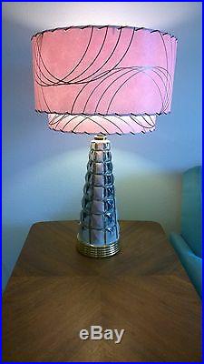 Mid Century Vintage Style 2 Tier Fiberglass Lamp Shade Modern Atomic Retro Pink